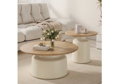 סט שולחנות סלון EMBER לבן