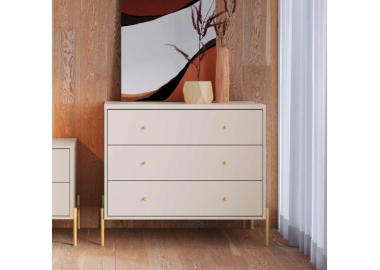 קומודה בגוון אופוייט מט ופרזול זהב דגם אלמוג