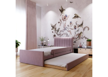 מיטת חבר מרופדת קטיפה דגם סנדי 90*190 גוון סגול