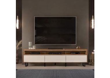 מזנון 226 ס"מ גוון אופוויט ועץ דגם ניקול