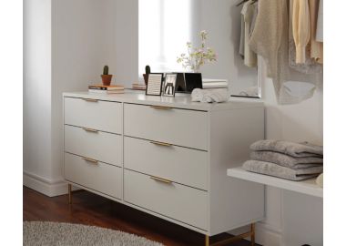 קומודה 6 מגירות אופוייט מט פרזול זהב דגם שוהם