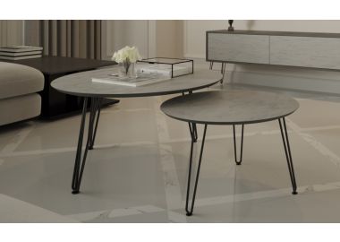 זוג שולחנות סלון קולקציית בטון בהיר