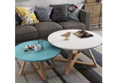 זוג שולחנות סלון עגולים דגם שבתאי