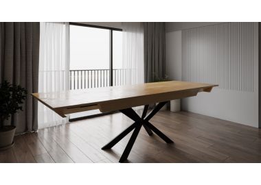 שולחן פינת אוכל מלבני נפתח דגם עץ טבעי