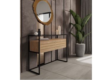 קונסולת כניסה מעוצבת דגם אלון טבעי