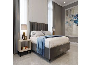 מיטה יהודית זוגית 140x190 דגם אליסיה גוון אפור