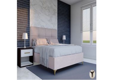 מיטה זוגית מפוארת דגם סול 140x190 גוון ורוד