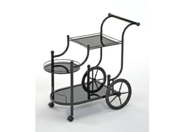 עגלת משקאות 3 קומות בגוון שחור