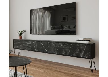 מזנון לסלון 1.8 מטר בעיצוב גרניט שחור