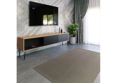 מזנון רוחב 200 ס"מ לסלון דגם איסלנד בלאק משולב