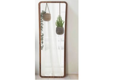 מראת גוף מלבנית מסגרת עץ אגוז 160×50 ס"מ