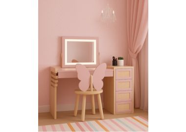 שידת איפור חלומית עם כיסא פרפר ומראה דגם מיה