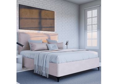 מיטה זוגית קינג סייז בד קטיפה דגם חאליסי 180x200 גוון ורוד