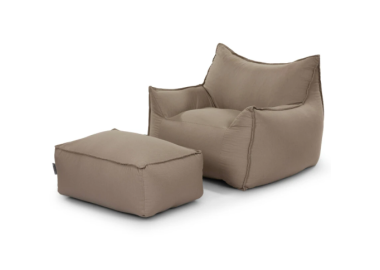 סט פוף והדום חוץ דגם Sicilia Outdoors צבע מוקה