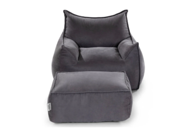 סט פוף והדום דגם Sicilia צבע אפור גרפיט