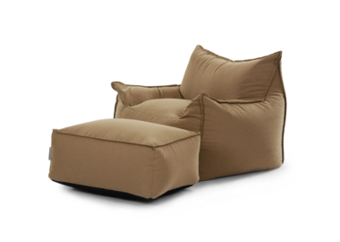 סט פוף והדום דגם Sicilia צבע קפה לאטה