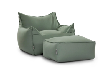 סט פוף והדום דגם Sicilia צבע ירוק מאצ'ה