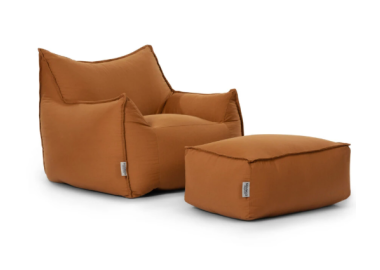 סט פוף והדום דגם Sicilia צבע חום אדמה