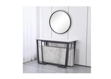 קונסולה מעוצבת נפתחת לפינת אוכל עד ל-3 מטר ברוחב 120 ס"מ דגם קיסר שיש אפור