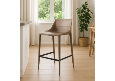 כסא בר דמוי עור דגם אנסטסיה גוון חום