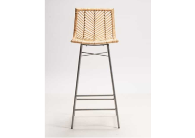 כסא בר מראטן וברזל דגם Shell