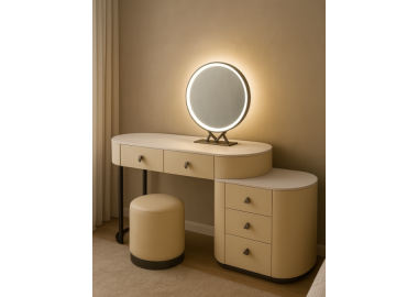 שידת איפור כולל הדום ומראה דגם חן