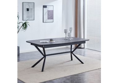 שולחן אוכל נפתח 1.8-2.7 מטר דגם ניקולס בגוון אפור בטון