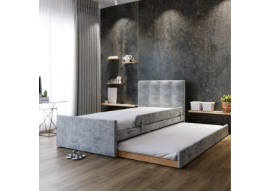 מיטת חבר מרופדת קטיפה דגם ג'ון 80*190 גוון אפור