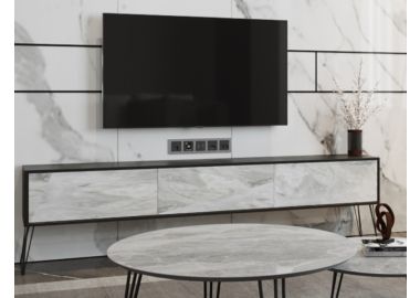 מזנון לסלון 2 מטר קולקציית שיש משולב