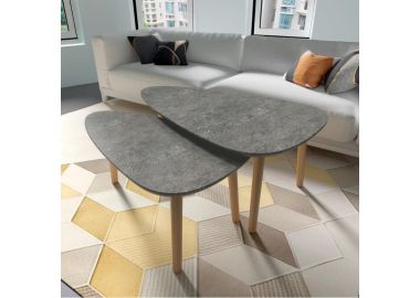 זוג שולחנות סלון מעוצבים דגם נרקיס