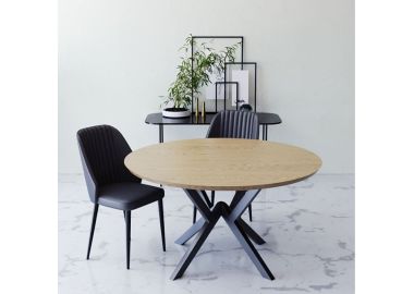 שולחן פינת אוכל עגול מעץ קוטר 1.20 דגם אלון טבעי