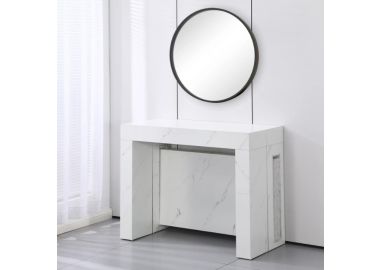 קונסולה נפתחת לפינת אוכל עד 3 מטר רוחב 100 ס"מ דגם מקסימוס לבן עורקים