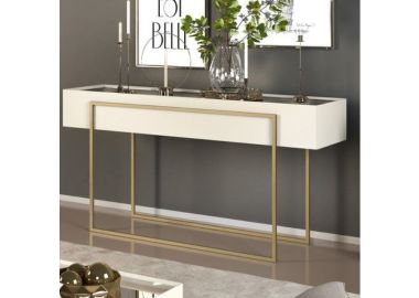 קונסולה בגוון אופוייט וזהב דגם מלודי