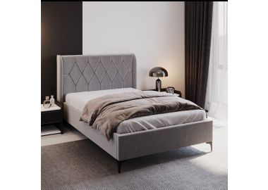 מיטה וחצי מפוארת קולקציית פרימיום דגם אליזבט בגוון אפור