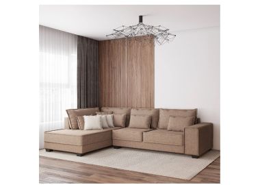 מערכת ישיבה פינתית 3 מטר דגם עמית בגוון חום