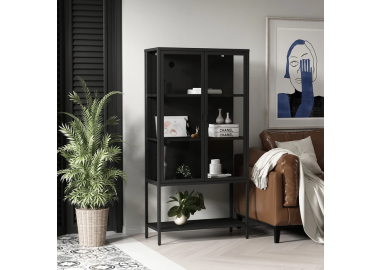  ויטרינה מעוצבת בגוון שחור דגם Palermo