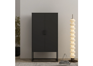 ויטרינה מעוצבת עם דלתות אטומות בגוון שחור דגם Noir