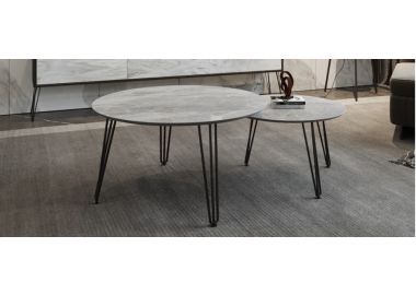 זוג שולחנות סלון קולקציית שיש משולב