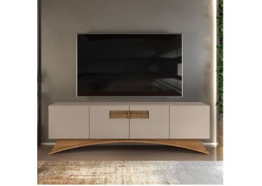 מזנון 180 ס"מ מוקה בשילוב עץ דגם אביר