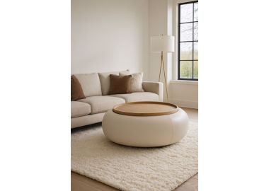 שולחן סלון עגול עם אחסון מכסה נפתח 