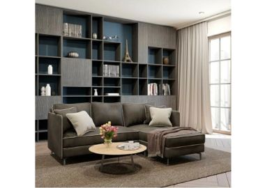 מערכת ישיבה פינתית מבד מעוצבת דגם אלין בגוון אפור כהה