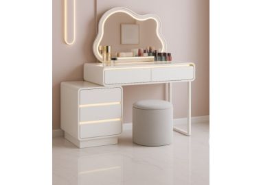 שידת איפור הכוללת מראה והדום דגם may