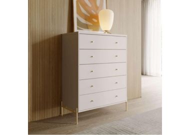 קומודה 5 מגירות אופוייט מט ופרזול זהב דגם חושן