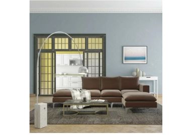 מערכת ישיבה מודולארית מבד קטיפתי עם 2 הדומים דגם אושר בגוון חום