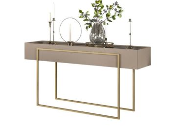 קונסולה בגוון מוקה וזהב דגם מלודי