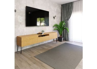 מזנון רוחב 200 ס"מ לסלון דגם שווייץ אלון טבעי