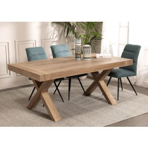 שולחן אוכל בגוון אלון מעושן 100*180 ס"מ דגם אושן