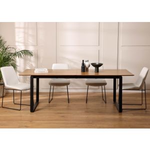 שולחן אוכל נפתח 230 ס"מ פורניר אלון בגוון טבעי דגם זואי