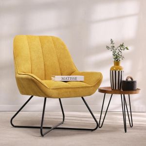 כורסא בד בגוון צהוב דגם גרוב