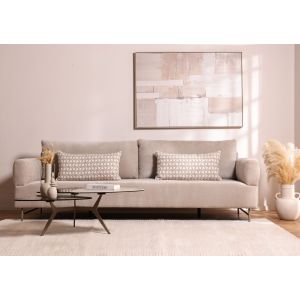 ספה תלת מושבית 240 ס"מ בד בגוון אבן דגם גל